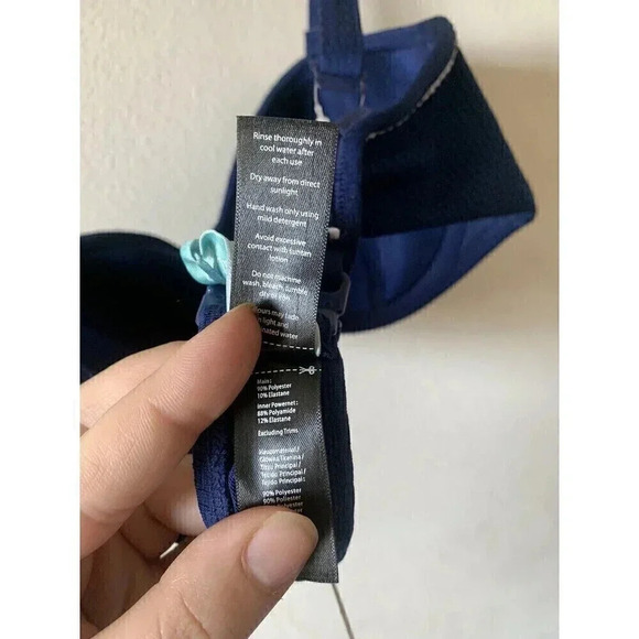 Panache Anya Voyage Bandeau Bikini Swim Top SW1043 Navy/White Size US34D Bra Top - Picture 6 of 8